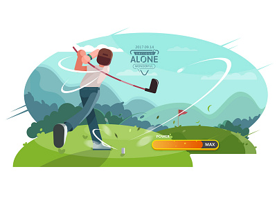 Ygg Illustration-live alone series-Golf golf illustration rest slience solo sports ygg