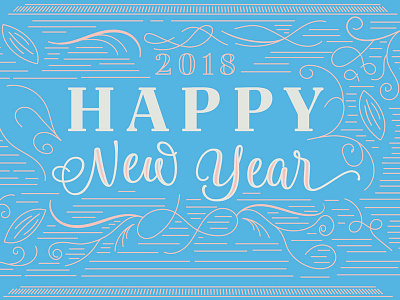 Tailor Brands New Year's 2018 blue happy lettering new type typography year