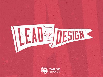 Lead By Design design heart icon illustration pencil red tailor brands typography