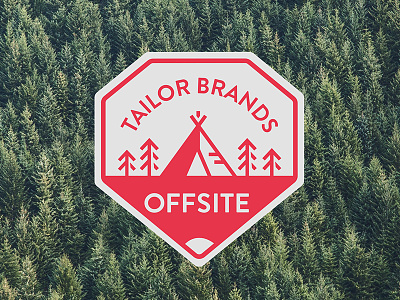 Offsite Event 2017 camping design illustration logo nature offsite red sticker tailor brands tent trees trip