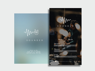 Sounder 001 app branding dailyui designer form music sign ui ux visual