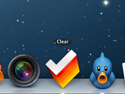 Clear icon in the Dock