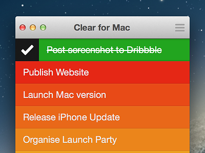 Clear for Mac UI
