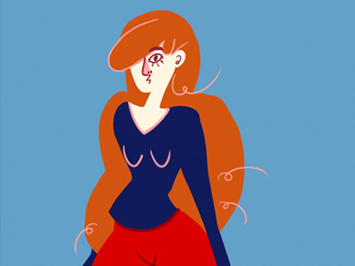 gigner girl concept design drawing girl illustration nose red