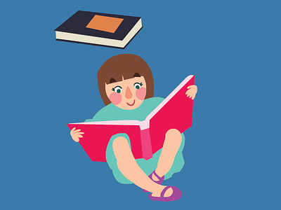 reading is fundamental book empik girl illustration reading