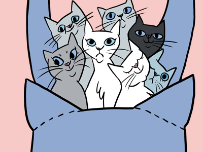 cats bag cats illustration