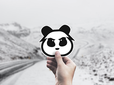 Panda - Sticker art design graphic icon logo panda typography web