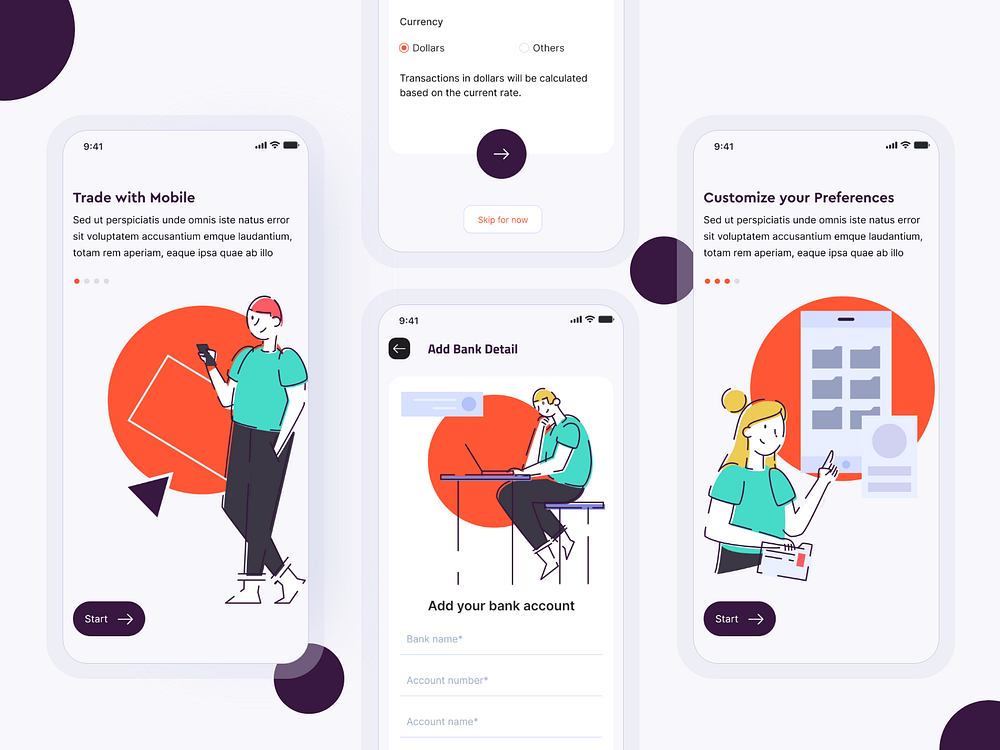 Trading app by MindInventory on Dribbble