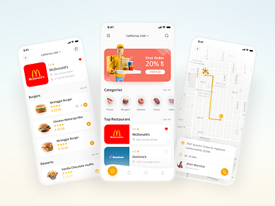 Online Food Ordering App app app design app ui booking clean ui food food app mobile mobile app mobile app design online ordering restaurant restaurant app