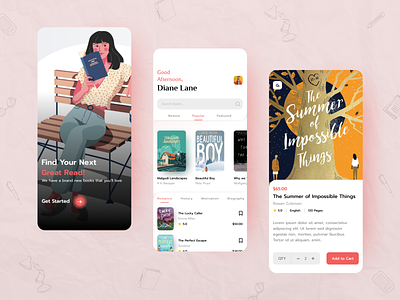 Reading books App app app design app ui books design mobile onboarding online books reading reading app