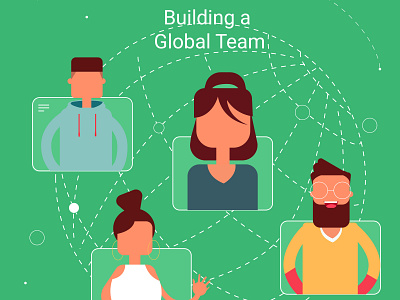 Hirefreehands Building a Global Team Illustration