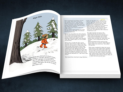 Children's Book Illustration daily ui digital art digital design digital illustration digital sketch illustration pine trees snow