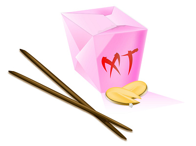 Food Box with Fortune Cookies chopsticks daily ui digital art digital illustration food food delivery food parcel foodie illustration