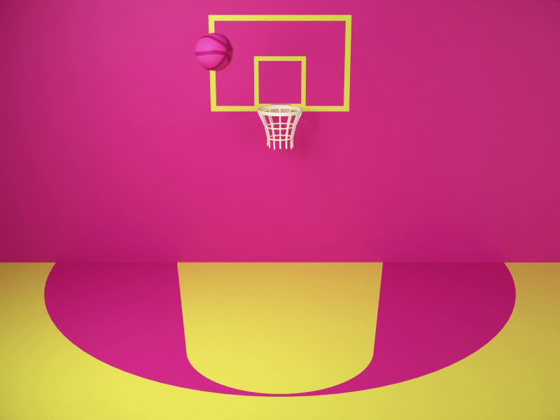 Nothing but the net! 3d animation ball basketball court dribbble motion design motion graphics sport