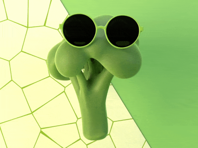 Broccoli 3d animation broccoli glasses green motion design motion graphics
