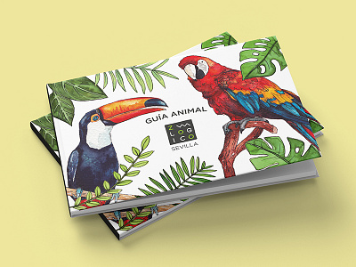 Animal Guide animal guide book design drawing editorial design guacamayo illustration parrot toucan tropical watercolor zoo