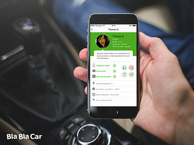 Hiring test - Bla Bla Car app blablacar profile redesign ui
