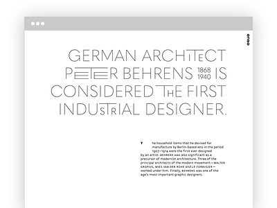 Enso: Peter Behrens editorial readymag typographic