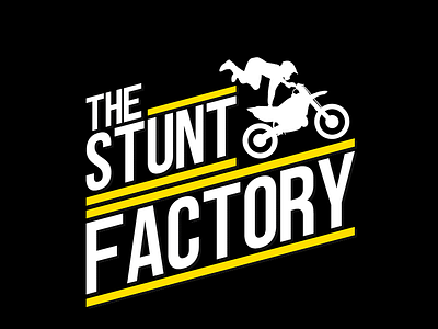 THE STUNT FACTORY branding cinema crash danger factory film making identity jump logo motorcycle stunt