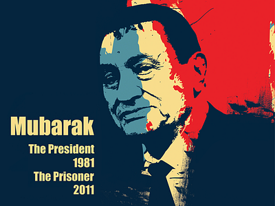 MUBARAK art digital painting egypt freedom history hosni mubarak portrait president prisoner revolution wacom youth