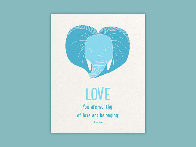 Elephant Love print art art print graphic design illustration