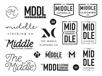 Middle Clothing Co logo sketches branding logo logo design