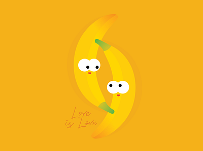 bananas banana character character design illustration love minimal vector