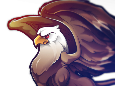 Gryphon bird cartoon character design eagle gryphon icon illlustration lion wings