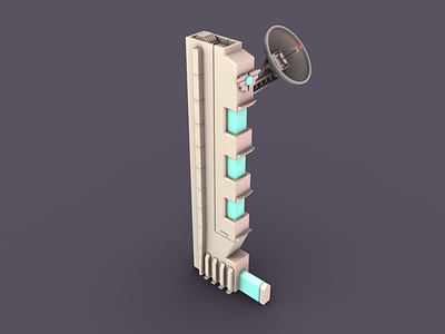 Frontier Radio Tower 3d architecture building fi illustration low poly satelite sci space