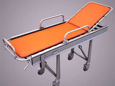 Hospital Stretcher Bed 3d design model v ray visualisation