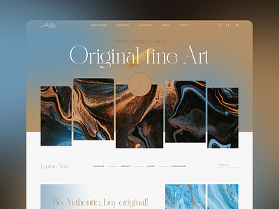 Art Habit . Fine Art Boutique Gallery abstract art boutique catalog design e commerce fine art first screen gallery header hero section paintings shop typography ui ux website