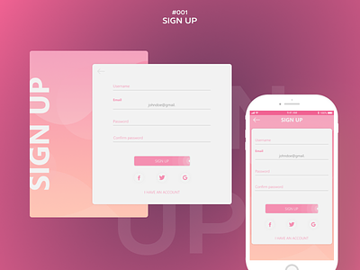 Sign Up Form Daily UI Challenge #1