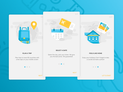 Onboarding Daily UI Challenge #23 app challenge dailuui hello onboarding screen slider travel trip ui uichallenge vacation