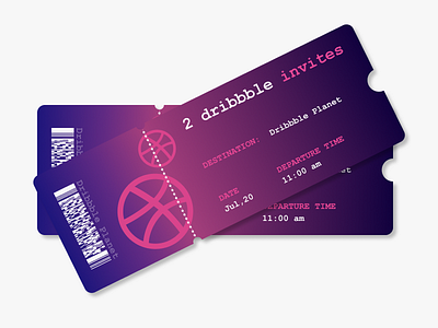 2x Dribbble Invites! dribbble invite invites pink ticket