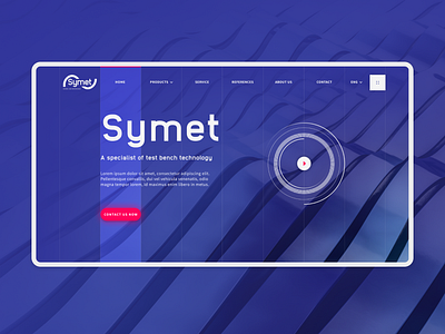 SYMET home screen design systems technology testbench ui ux water website