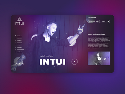 INTUI music band band concept design music ui ux website