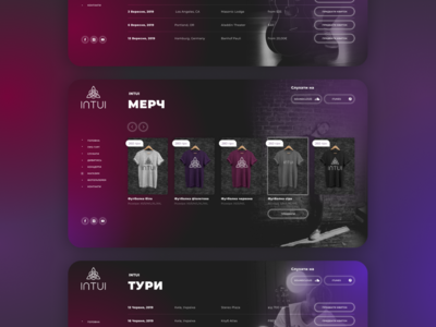 INTUI music band band concept design music ui ux website