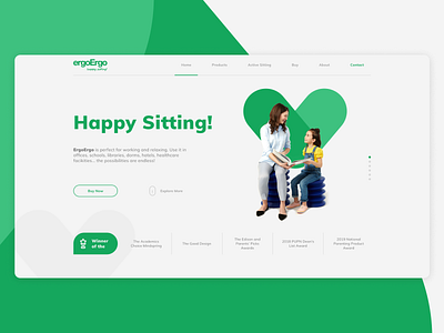 ErgoErgo | Happy Sitting! clear concept design goods green happy shop sitting ui ux website