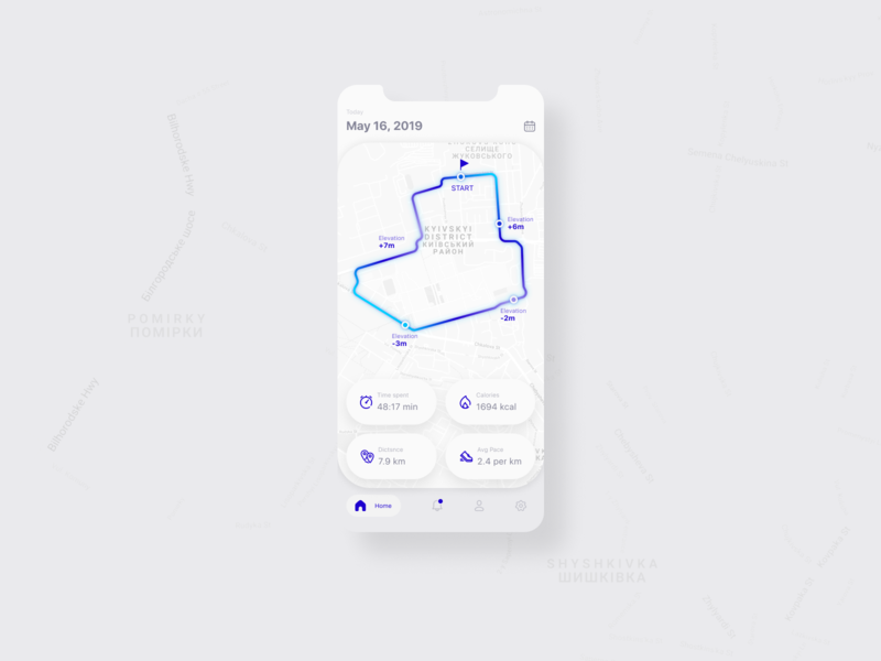 Map Daily UI Challenge app card challenge concept dailyui map running running app ui uichallenge