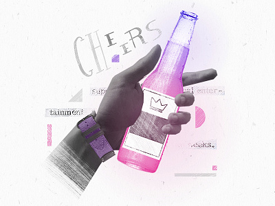 Cheers to the freakin' weekend art direction collage design illustration motion graphics styleframe texture