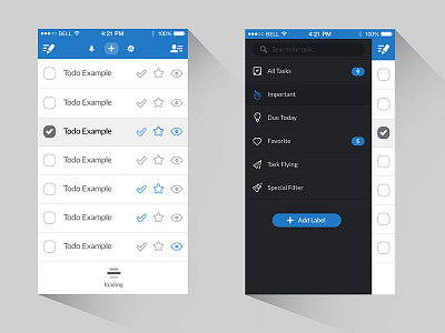 ToDo UI app design clean ui flat ui mobile app design ui design