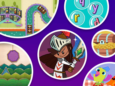 Curious World App Mini Games app design educational html5 illustration kids mobile