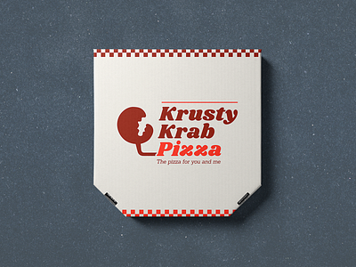 Minimal pizza box packaging design dribbbleweeklywarmup krusty krab minimalism minimalist packaging spongebob squarepants weekly warmup