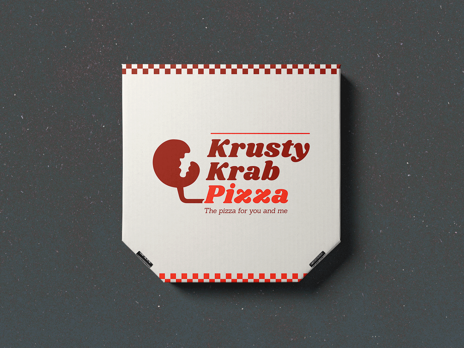 Minimal pizza box packaging design design dribbbleweeklywarmup krusty krab minimalism minimalist packaging spongebob squarepants weekly warmup