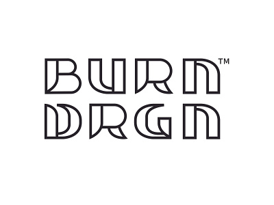 BURN DRGN™ design hand done icon illustration logo type vector