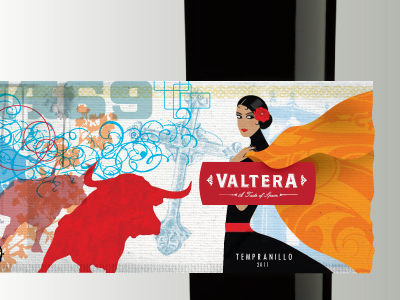 Valtera 3 illustration packaging wine