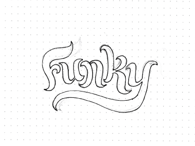 Funky font handwritten logo organic type