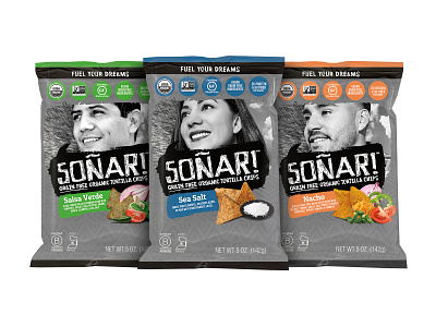 Soñar! Grain Free Tortilla Chips branding packaging