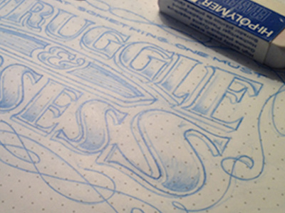 Struggle & Obsess fluers hand done lettering. logotype type
