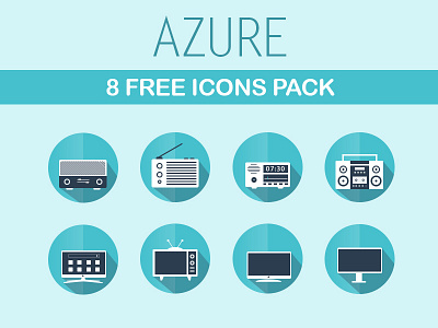 Azure Pack blue download flat free icons long shadow pack